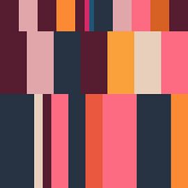 Bright stripes. Multicolor art in retro colors no. 1 by Dina Dankers