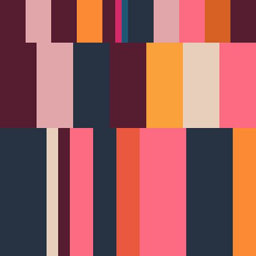 Heldere strepen. Veelkleurige kunst in retrokleuren nr. 1