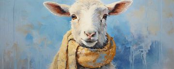 Animal Portrait Art | Sheep by De Mooiste Kunst
