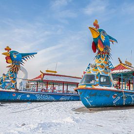 Rondvaartboten in Harbin China van Sander Groenendijk