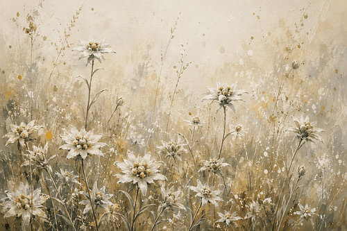 Java Edelweiss - Contemporary Botanical Painting, Indonesia