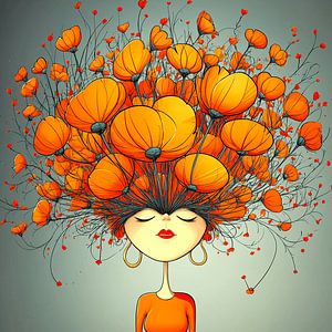 Orangefarbener Kopfschmuck