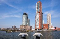De Kop van Zuid in Rotterdam met de Watertaxi op de Maas van MS Fotografie | Marc van der Stelt thumbnail