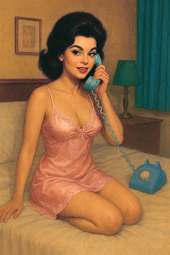 Pin-up meisje schilderij.