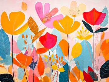 Tulpen Abstract en Minimalistisch van Caroline Guerain