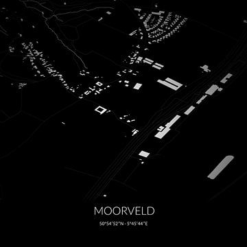 Black-and-white map of Moorveld, Limburg. by Rezona