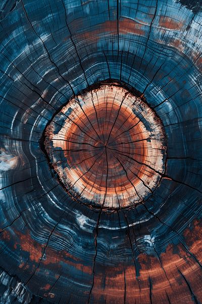 Abstracte kleurrijke boomringen van NJ Midnight Studio