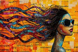 Frauenporträt | Ihr Haar wie eine Partitur von Kunst Laune