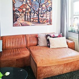 Customer photo: Festival lights over Our Lady's Square at midnight by Nop Briex, on ArtFrame