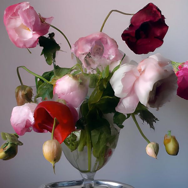 Stillleben mit Blumen von Jacco Hinke