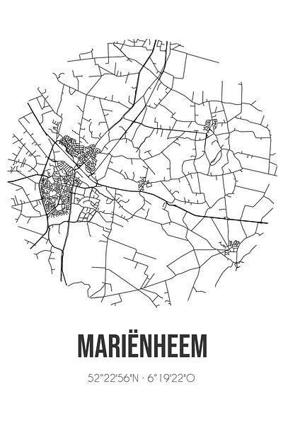 Mariënheem (Overijssel) | Map | Black and White by Prints of Place