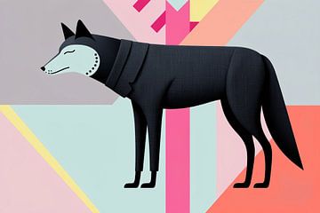 Gestileerde wolf in pak van Art & Soul Creations