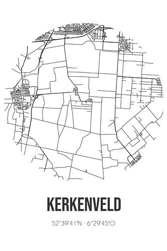 Kerkenveld (Drenthe) | Karte | Schwarz und Weiß