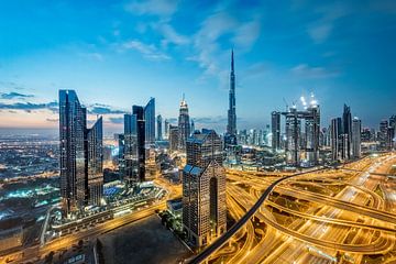 Dubai at sunrise by Dieter Meyrl