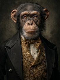 Distinguished monkey in historical gala uniform - noble portrait by MArt