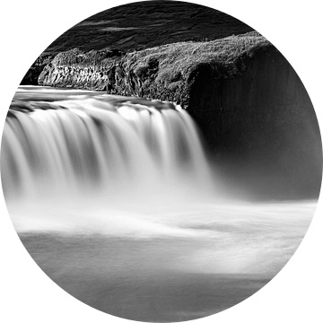 Waterval Godafoss in Zwart-Wit