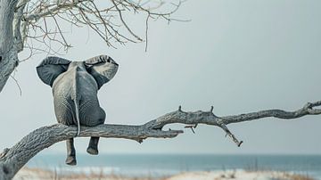 Olifant op zoek naar vrijheid van Klaus Tesching - Art-AI