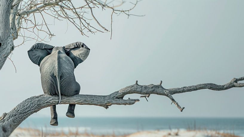 Elefant auf der Suche nach Freiheit von Klaus Tesching - Art-AI