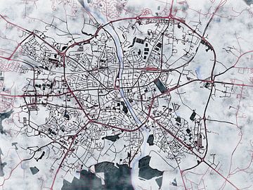 Kaart van Laval in de stijl 'White Winter' van Maporia