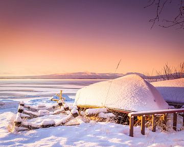 Zonsondergang in Zweden van Hamperium Photography