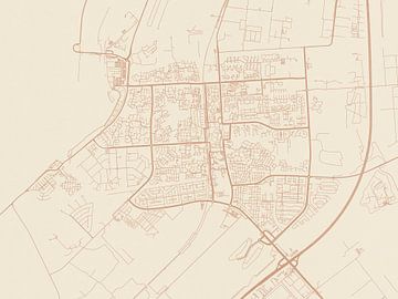 Kaart van Lelystad in Terracotta van Map Art Studio