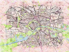 Karte von Ingolstadt im stil 'Soothing Spring' von Maporia