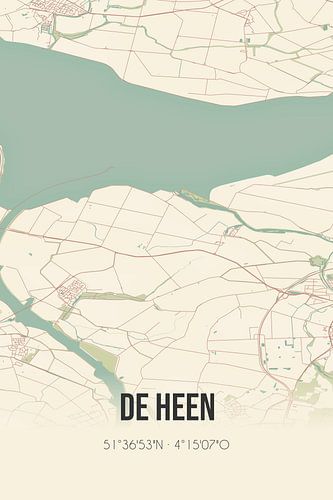 Vintage landkaart van De Heen (Noord-Brabant)