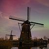 Northern lights over Kinderdijk by Mark den Boer