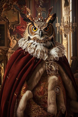 Uil - Barok dierenportret met kroon