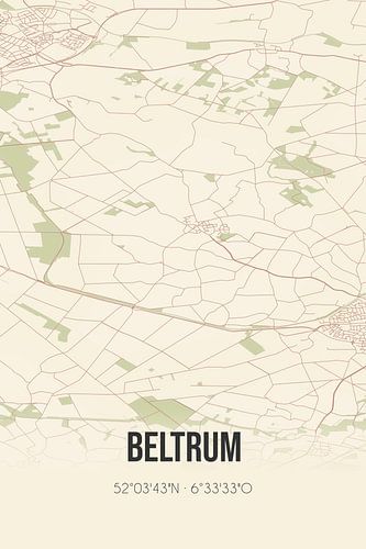 Vintage landkaart van Beltrum (Gelderland)