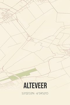 Carte ancienne d'Alteveer (Groningen) sur Rezona