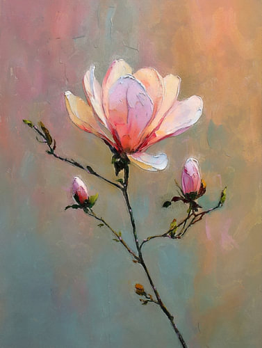Pink Botanical Studies III – Magnolia
