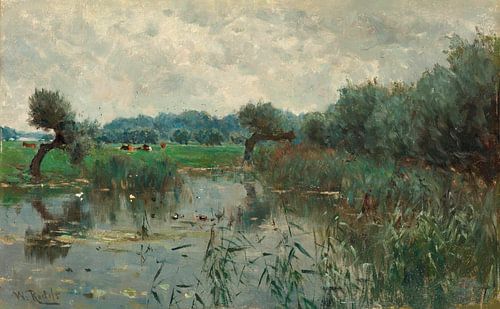 Water Meadows on the River IJssel, Willem Roelofs (I)
