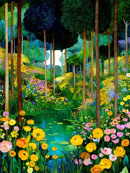 Forest by Klimt style 9 by JBJart Justyna Jaszke