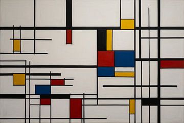 Art abstrait style Piet Mondrian sur De Muurdecoratie