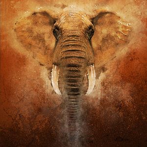 Geschilderde olifant van Arjen Roos