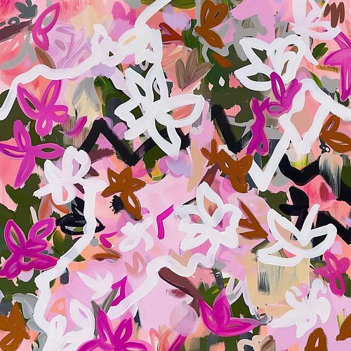 Jardin de fleurs moderne en pastel