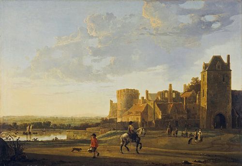 Gezicht op het Valkhof vanuit het zuidwesten, Aelbert Cuyp