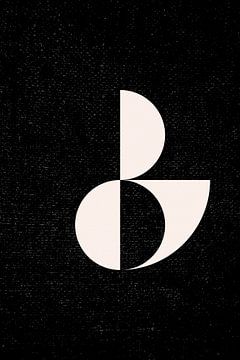 Zwart-witte minimalistische geometrische poster met cirkels 2_9 van Dina Dankers