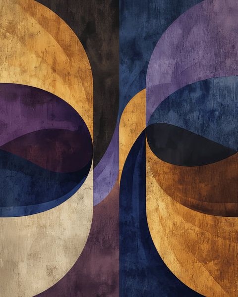 Modern and abstract shapes in warm colours by Studio Allee