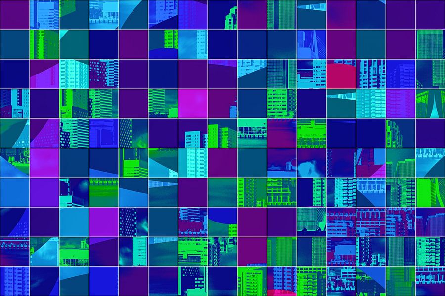 Rotterdam&#039;s Kop van Zuid in abstract Pop Art