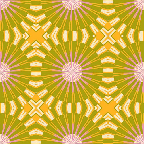 Japanese retro flowers by Mad Dog Art