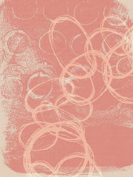 Abstracte kunst in pastelkleuren. Roze en wit van Abstract Minimalist Art