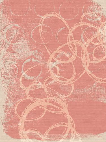 Abstracte kunst in pastelkleuren. Roze en wit