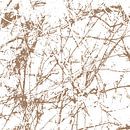 Abstracte botanische wabi-sabi kunst: takken in donker goud van Dina Dankers thumbnail