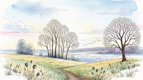 Lente aan de rivier