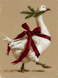 A Christmas greeting on goose’s feet