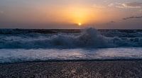 Waves roll towards Manilva beach
