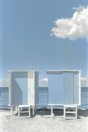 seaside bathing huts vertical