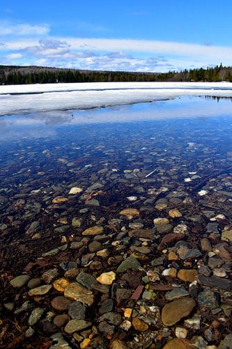 L'eau clair du lac au printemps
